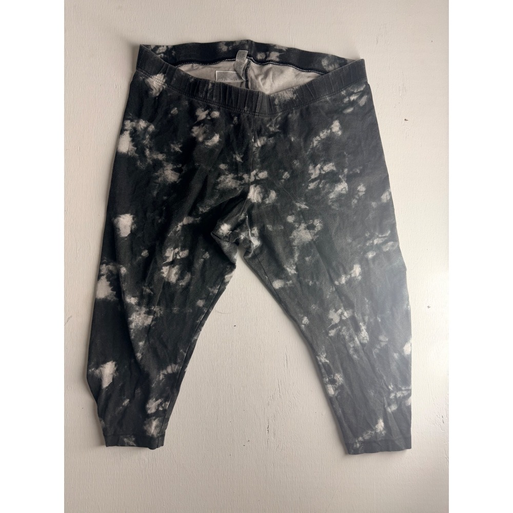 Old Navy Womens XXL Black White Tie Dye Cropped Leggings High Rise Stretch Capri